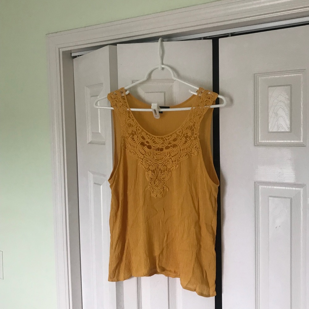 yellow tank top